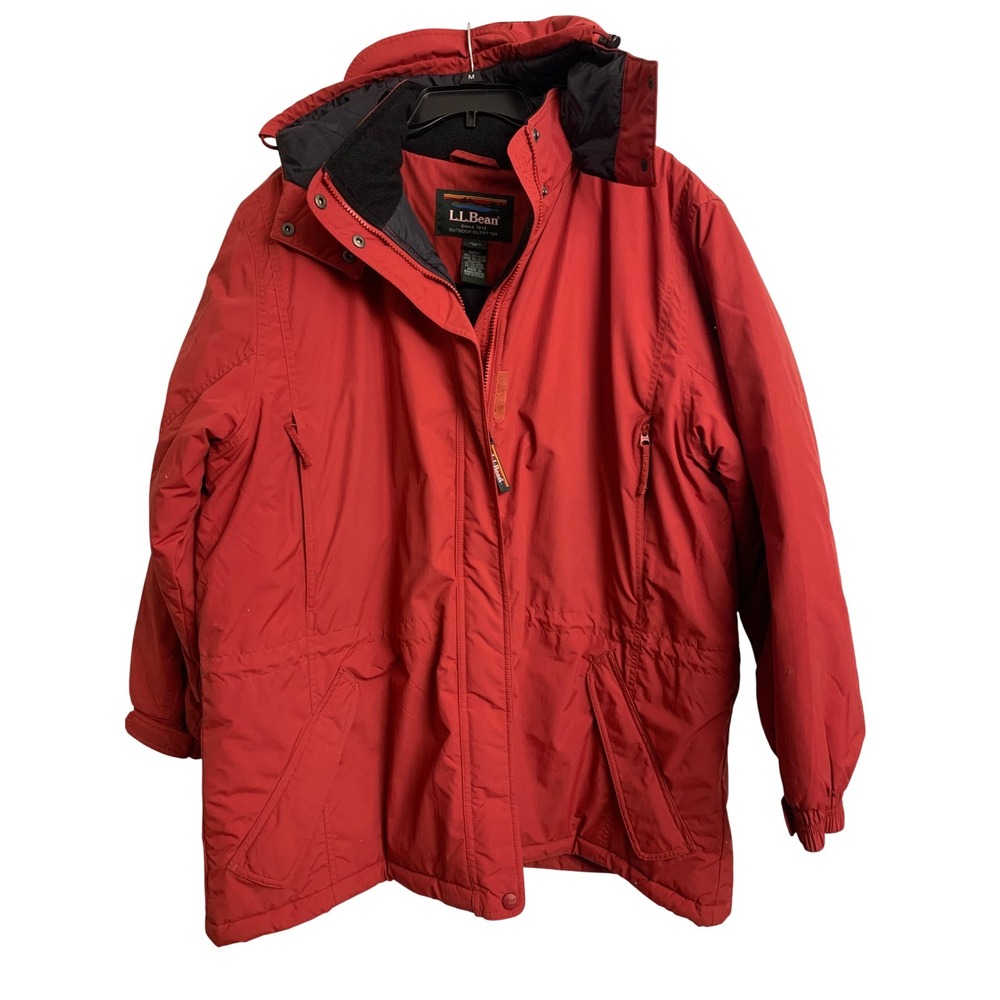 LL Bean Red Thinsulate Ultra Insulated Parka Hooded Jacket Womens‎ 2X